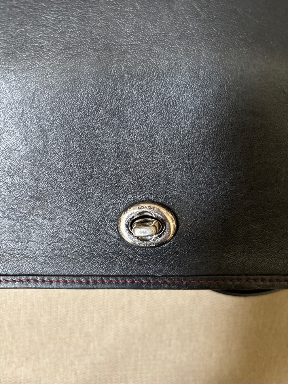 Coach Original Black Leather Turnlock Small Crossbody - Picture 9 of 14